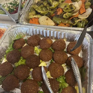 Falafel and grilled veggies