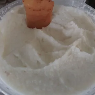 Some of their amazing garlic dip.