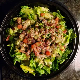 Salad with family feast meal