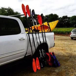 Search for our mobil kayak rental truck.