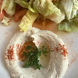 Side salad with humus! Delicious!