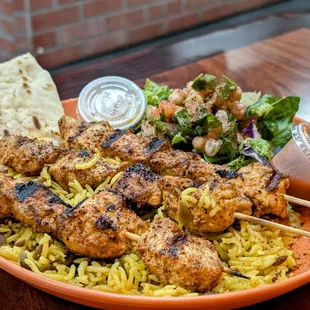 Chicken kebab plate