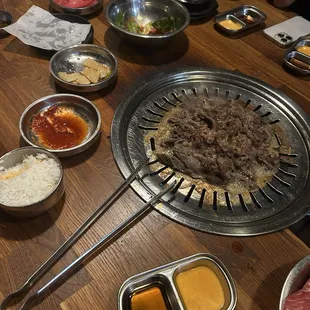 Bulgogi beef and sides