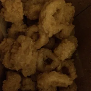 Opened the box expecting crab fries and instead fried calamari.