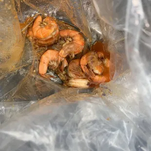 Half pound of shrimp head off