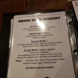 Dessert Menu all the way!