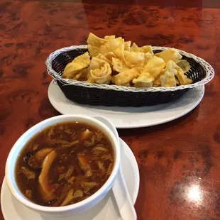 Hot &amp; Sour Soup (with the chips)