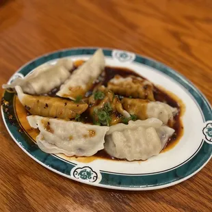 a plate of dumplings
