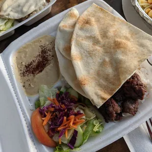 Kafta kebab plate