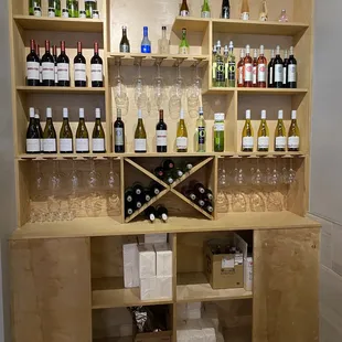 nice display of adult beverages (so happy they carry a NZ Sauvignon Blanc!)