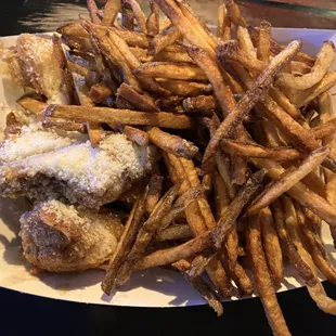 a chicken sandwich and fries