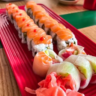 a plate of sushi