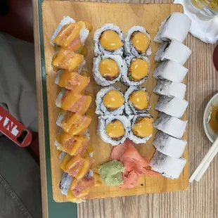 top to bottom: princess diana roll ana roll last samurai roll
