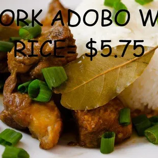 pork adobo w rice