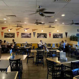 Dining area is usually busier , but I got here later .  Lots of ceiling fans and a little dark to keep you cool from the Vegas heat .