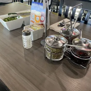Condiments on the table