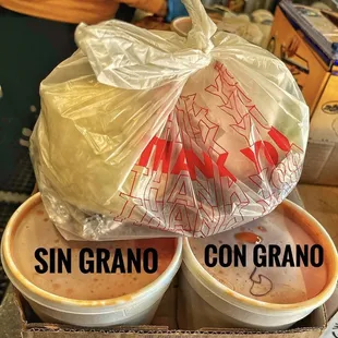 Con grano o sin grano  With hominy or without hominy?