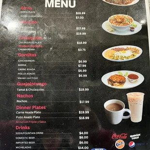 Mr. Menudo menu.