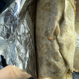 a burrito wrapped in foil