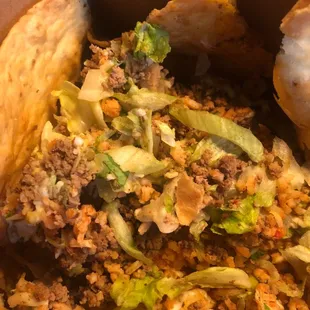 What's left of the taco salad this morning, and tastes good cold too! LOL