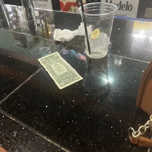 Dirty bar space that was there since arrival