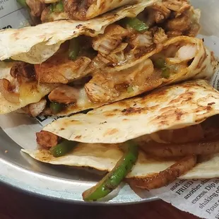 Chicken fajita quesadilla