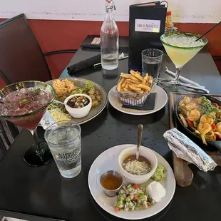 Shrimp Fajitas &amp; Chili Verde Side of fries