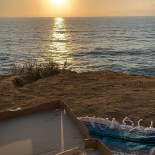 Picked up a few slices and took them over to Sunset Cliffs for a picnic.