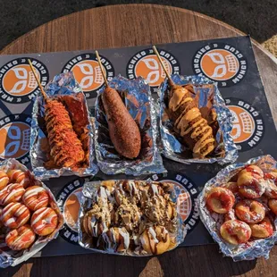 a variety of hot dogs