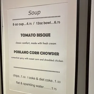 Soup menu 12/5/2023