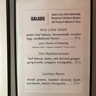 menu, sandwiches