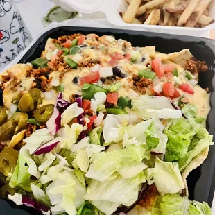 Macho nacho with vegan queso