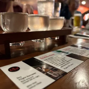 Dry flight sake sampler