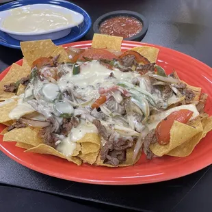 Steak fajita nachos