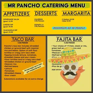 Catering menu