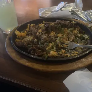 Mexican skillet! And a frozen margarita!