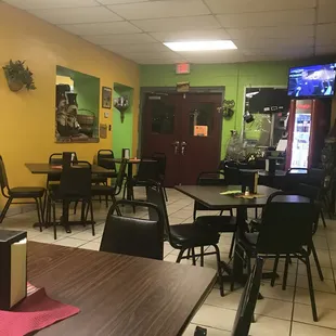 the inside of a restaurant