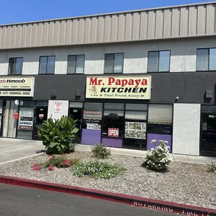 the front of the restaurant