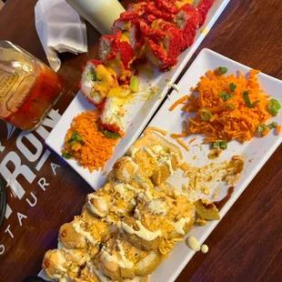 Hot Cheetos roll y culichi roll delicious