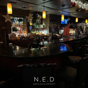 the bar area