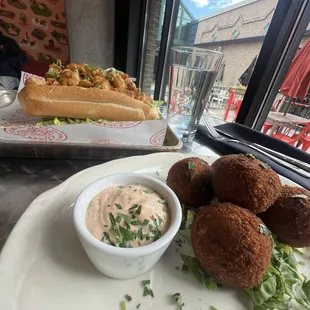 Boudin Balls &amp; Shrimp Po'Boy