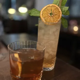 Old fashion &amp; Slim's Pimm's (spirit free)