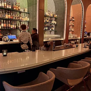 Front bar- immediately at entrance and lots of seating