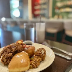 fried chicken and doughnuts