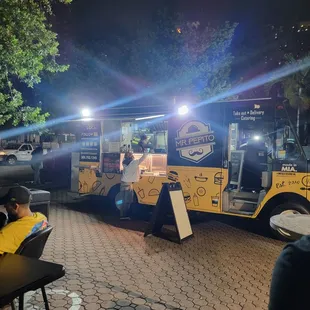 a food truck at night