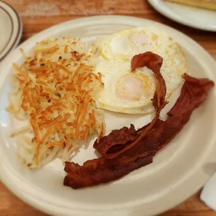 Two Eggs, Bacon, Hashed Browns