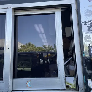 the reflection in the window