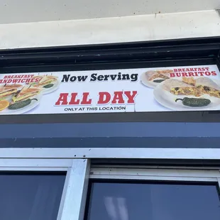 a sign for the restaurant