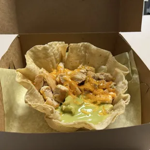 hardly had any lettuce, chicken looked raw, and they didn't even use real avocado it tasted disgusting.