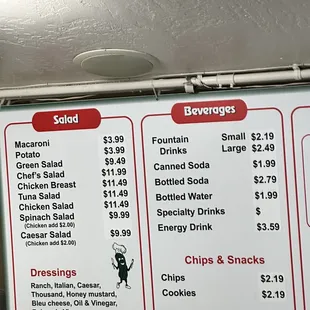 sushi and sashimi, menu